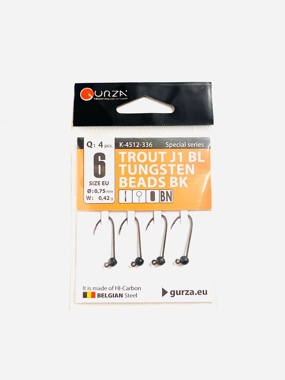 Gurza Trout Tungstenhaken #6 (black) 0,75mm / 0,42g