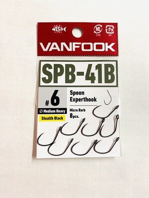 VanFook SPB-41B (ehemals SP-41MB)Spoon Expert Hook mit Micro-Widerhaken / Größe 6 (8 Stück) Medium Heavy