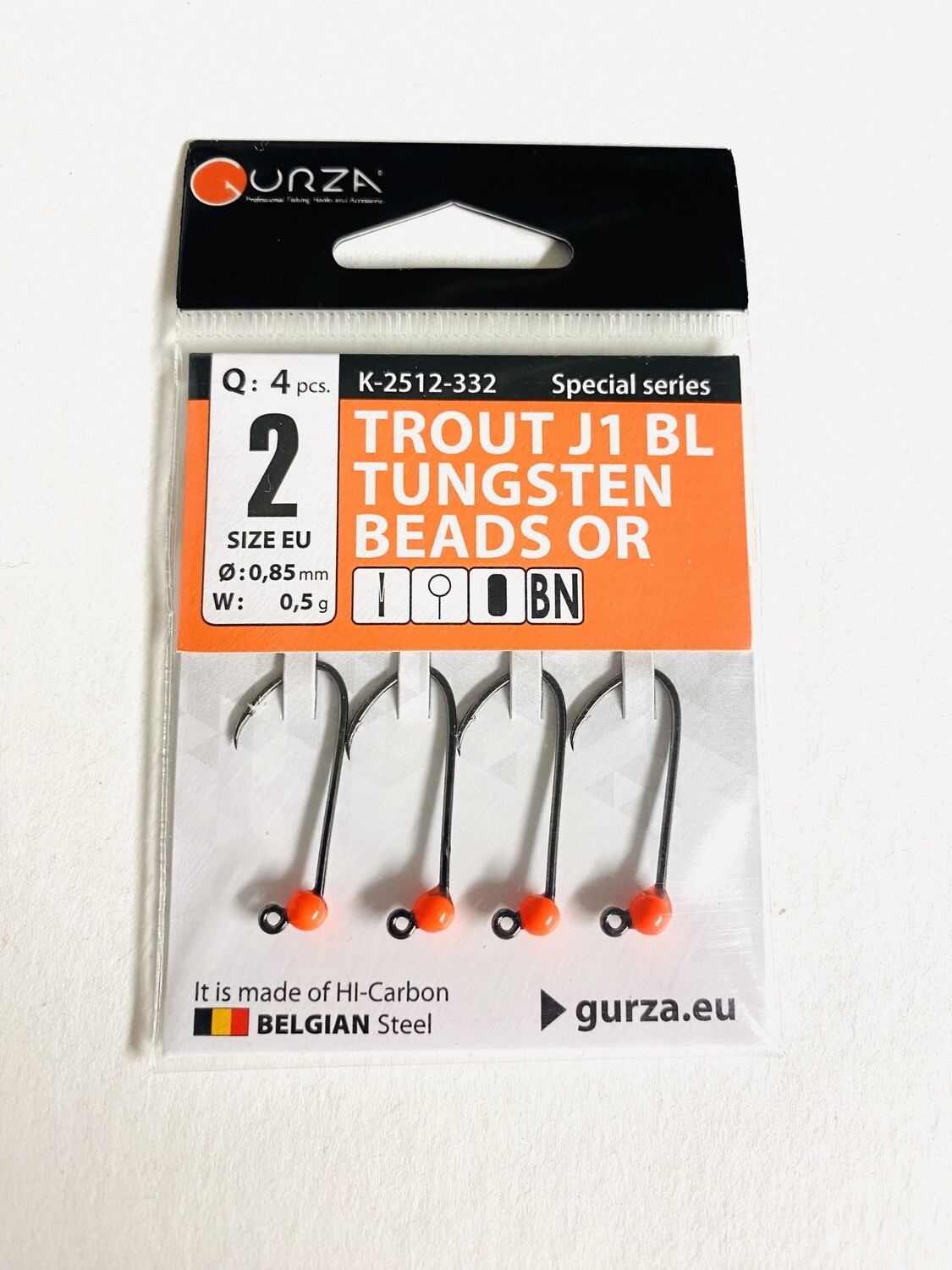 Gurza Trout Tungstenhaken #2 (orange) 0,85mm / 0,5g