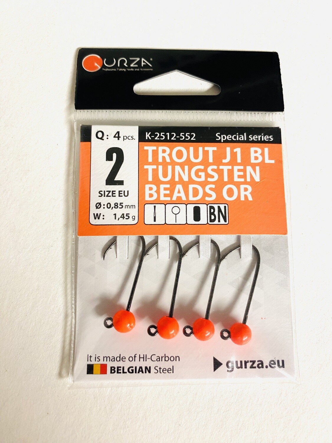 Gurza Trout Tungstenhaken #2 (Orange) 0,85mm / 1,45g