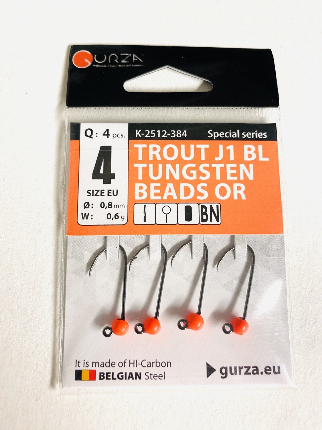 Gurza Trout Tungstenhaken #4 (orange) 0,8mm / 0,6g