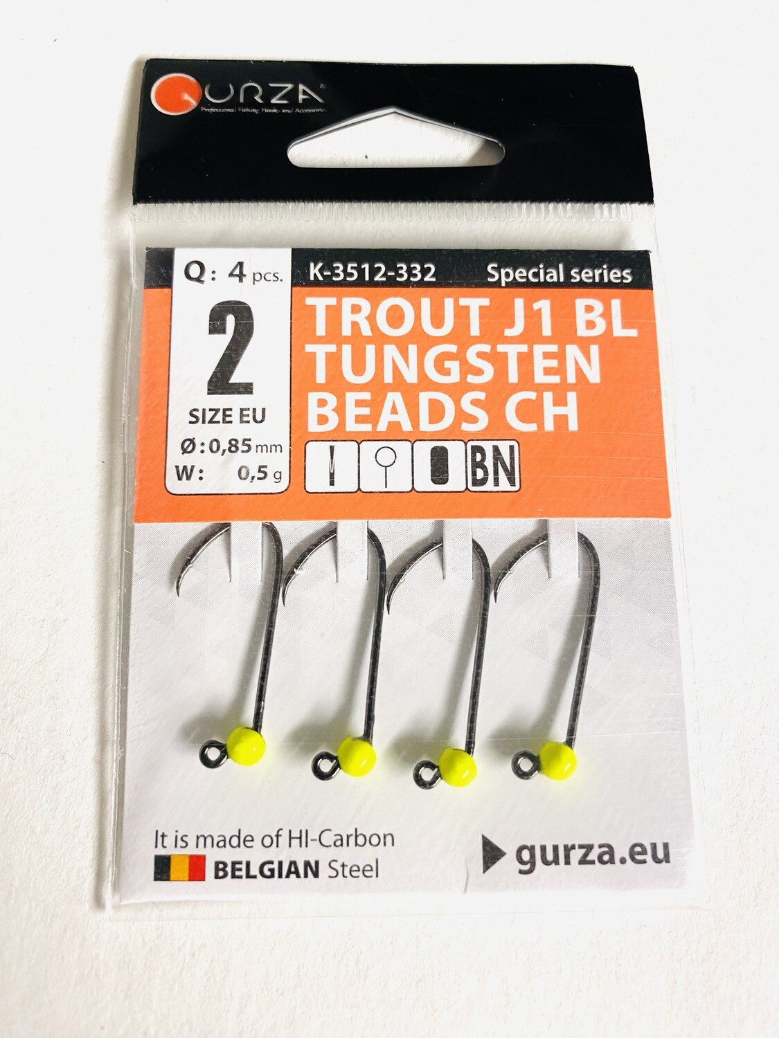 Gurza Trout Tungstenhaken #2 (yellow) 0,85mm / 0,5g