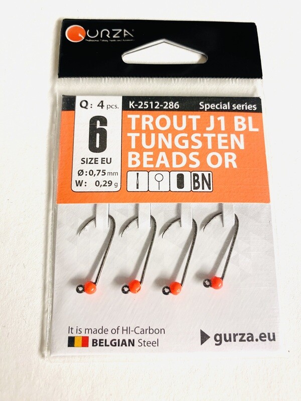 Gurza Trout Tungstenhaken #6 (orange) 0,75mm / 0,29g