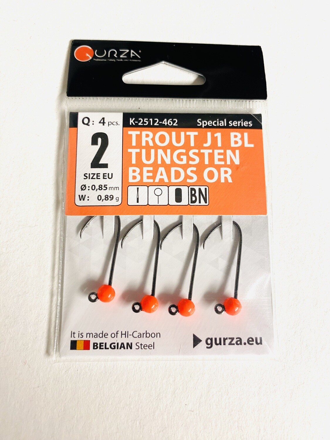 Gurza Trout Tungstenhaken #2 (orange) 0,85mm / 0,89g