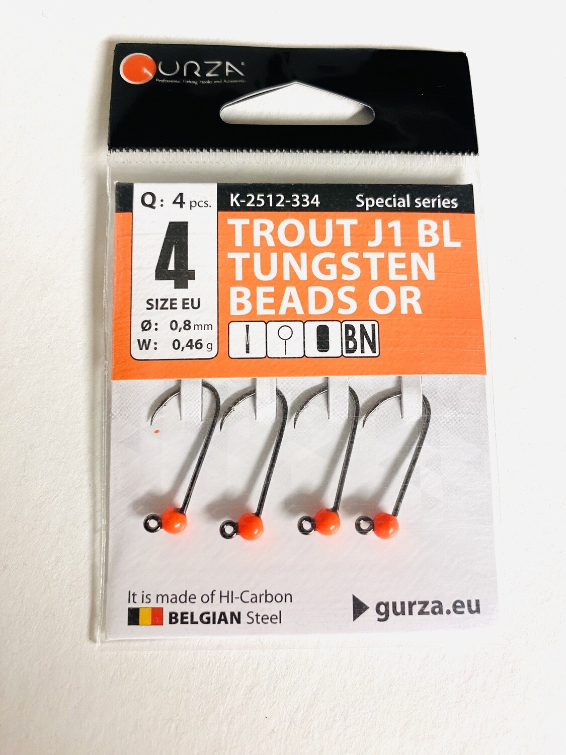 Gurza Trout Tungstenhaken #4 (Orange) 0,8mm / 0,46g