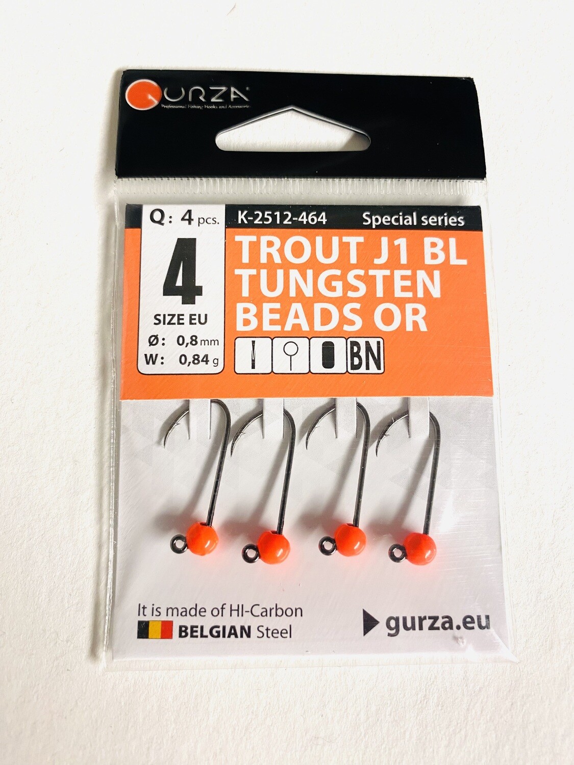 Gurza Trout Tungstenhaken #4 (orange) 0,8mm / 0,84g