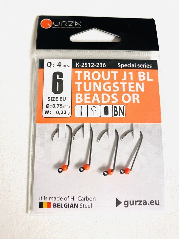 Gurza Trout Tungstenhaken #6 (orange) 0,75mm / 0,22g Gurza Trout Tungstenhaken #6 (orange) 0,75mm / 0,22g