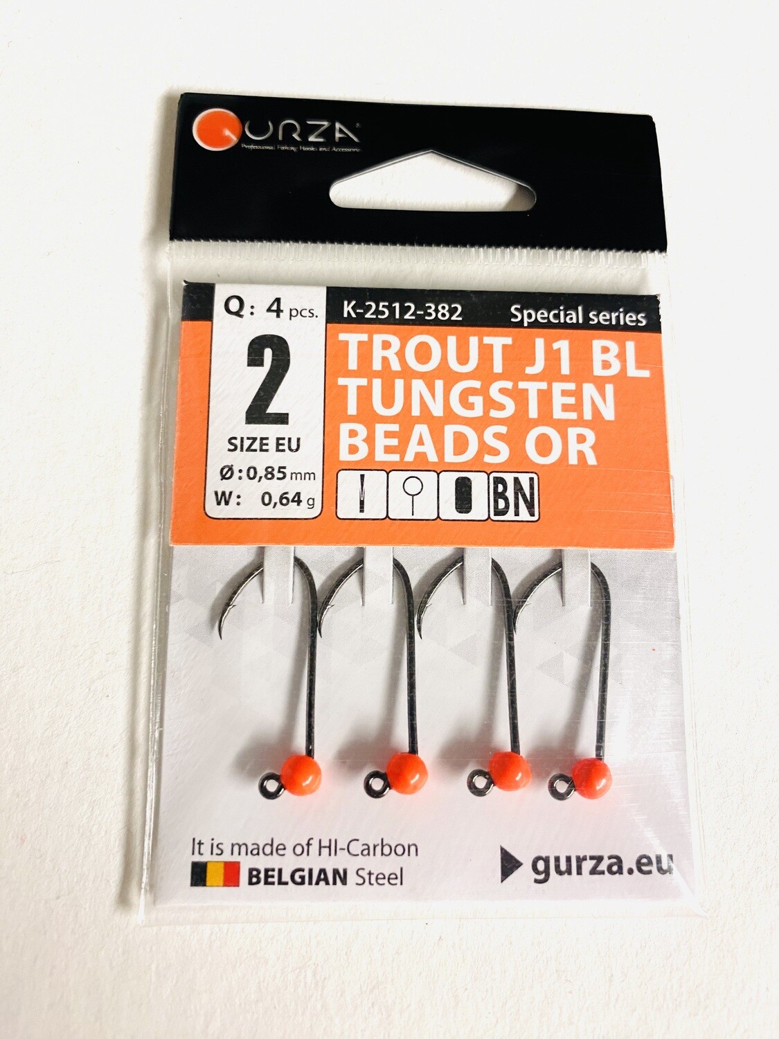 Gurza Trout Tungstenhaken #2 (Orange) 0,85mm / 0,64g