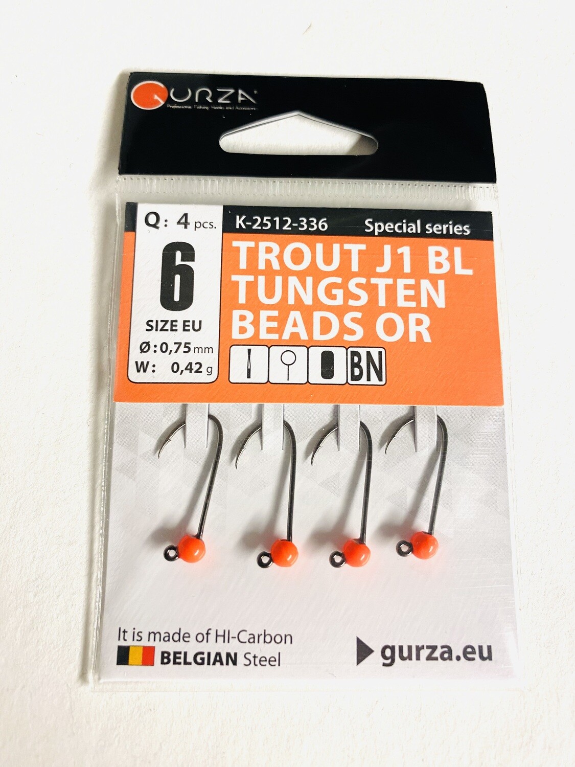 Gurza Trout Tungstenhaken #6 (orange) 0,75mm / 0,42g