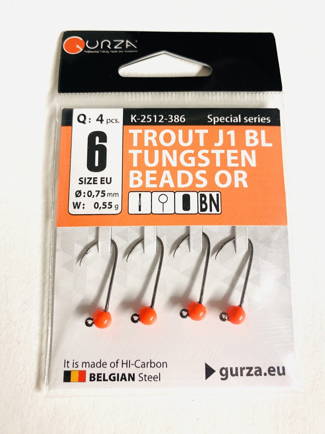 Gurza Trout Tungstenhaken #6 (orange) 0,75mm / 0,55g