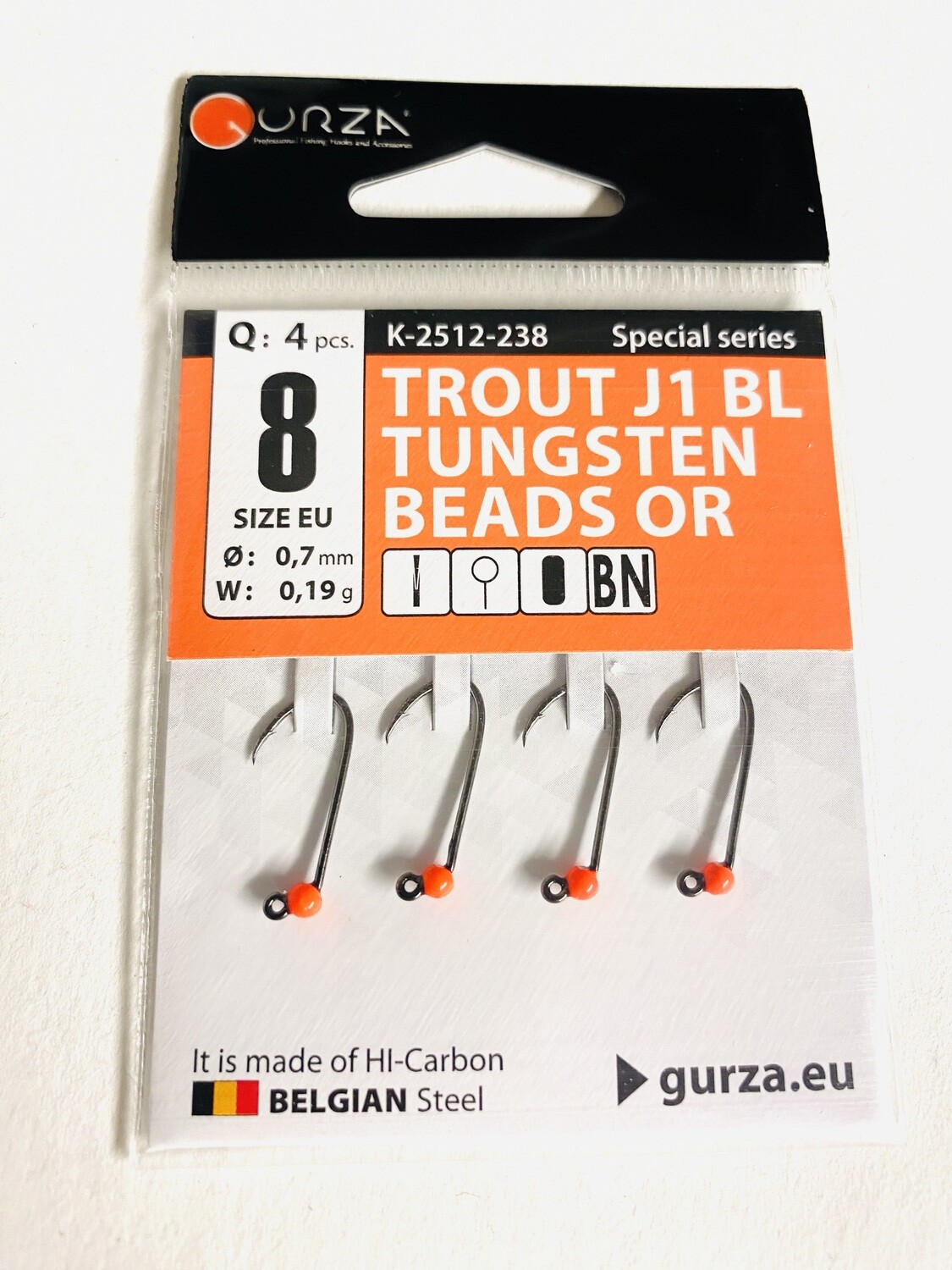 Gurza Trout Tungstenhaken #8 (orange) 0,7mm / 0,19g