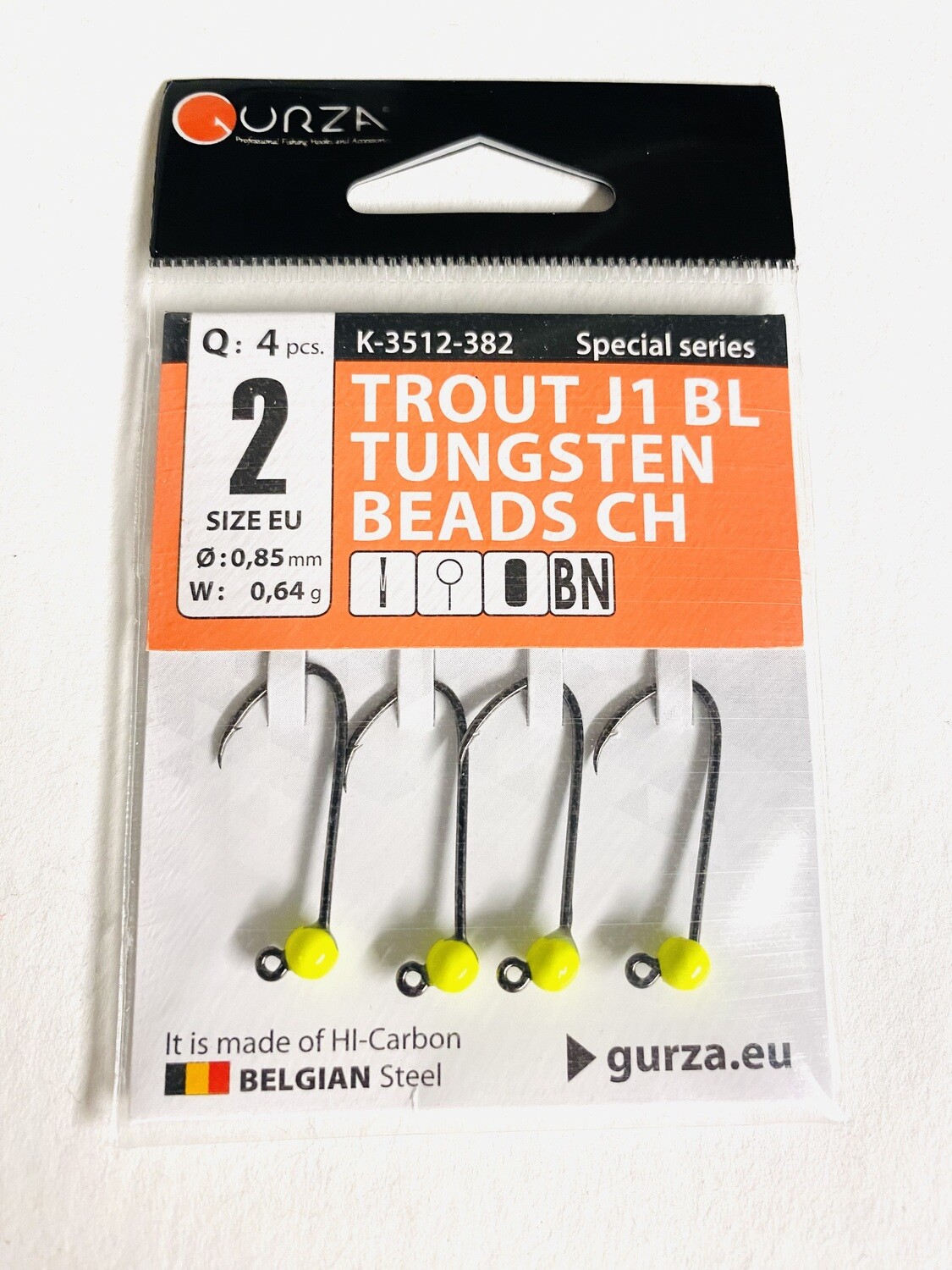 Gurza Trout Tungstenhaken #2 (yellow) 0,85mm / 0,64g