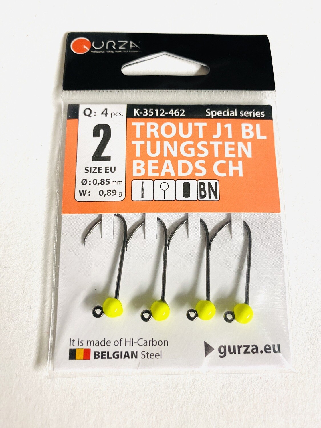 Gurza Trout Tungstenhaken #2 (yellow) 0,85mm / 0,89g