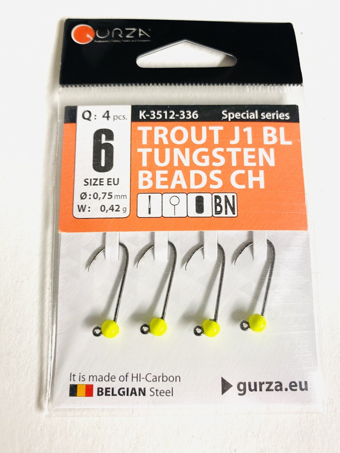 Gurza Trout Tungstenhaken #6 (yellow) 0,75mm / 0,42g