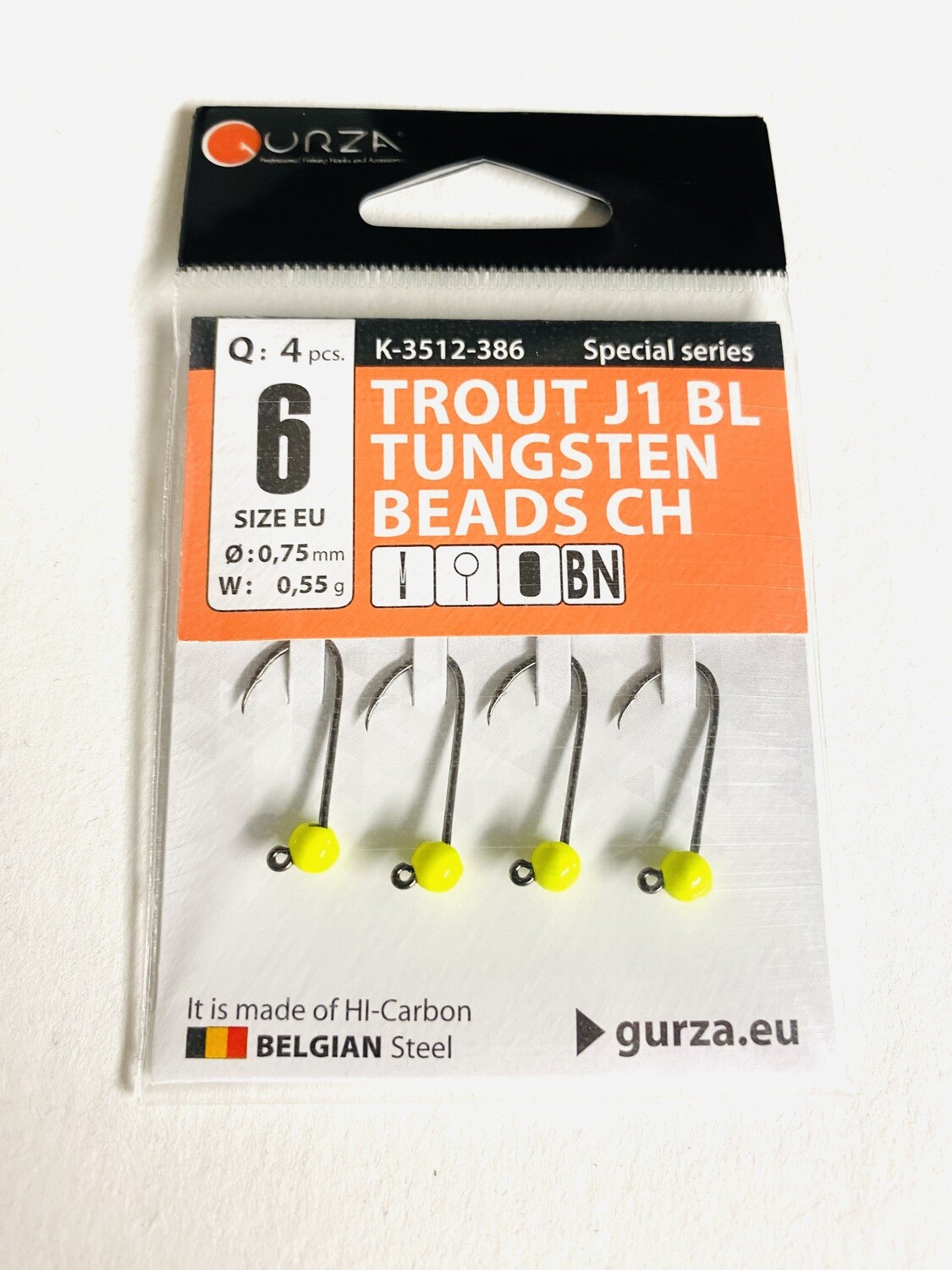 Gurza Trout Tungstenhaken #6 (yellow) 0,75mm / 0,55g