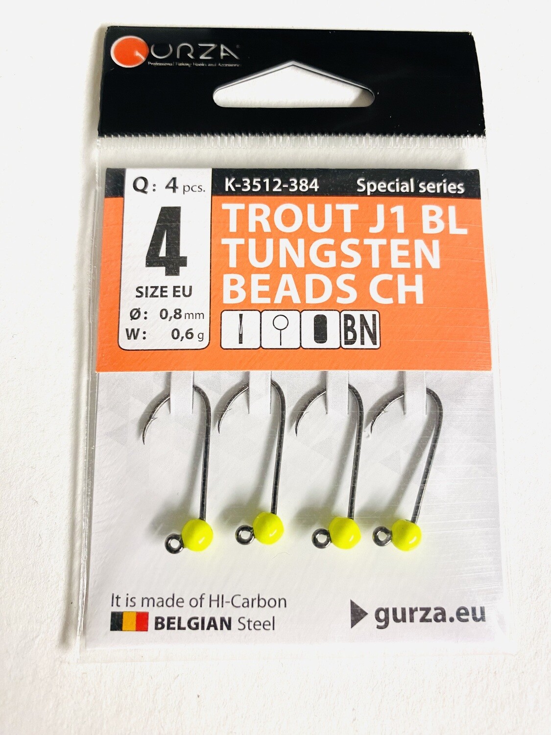 Gurza Trout Tungstenhaken #4 (yellow) 0,8mm / 0,6g