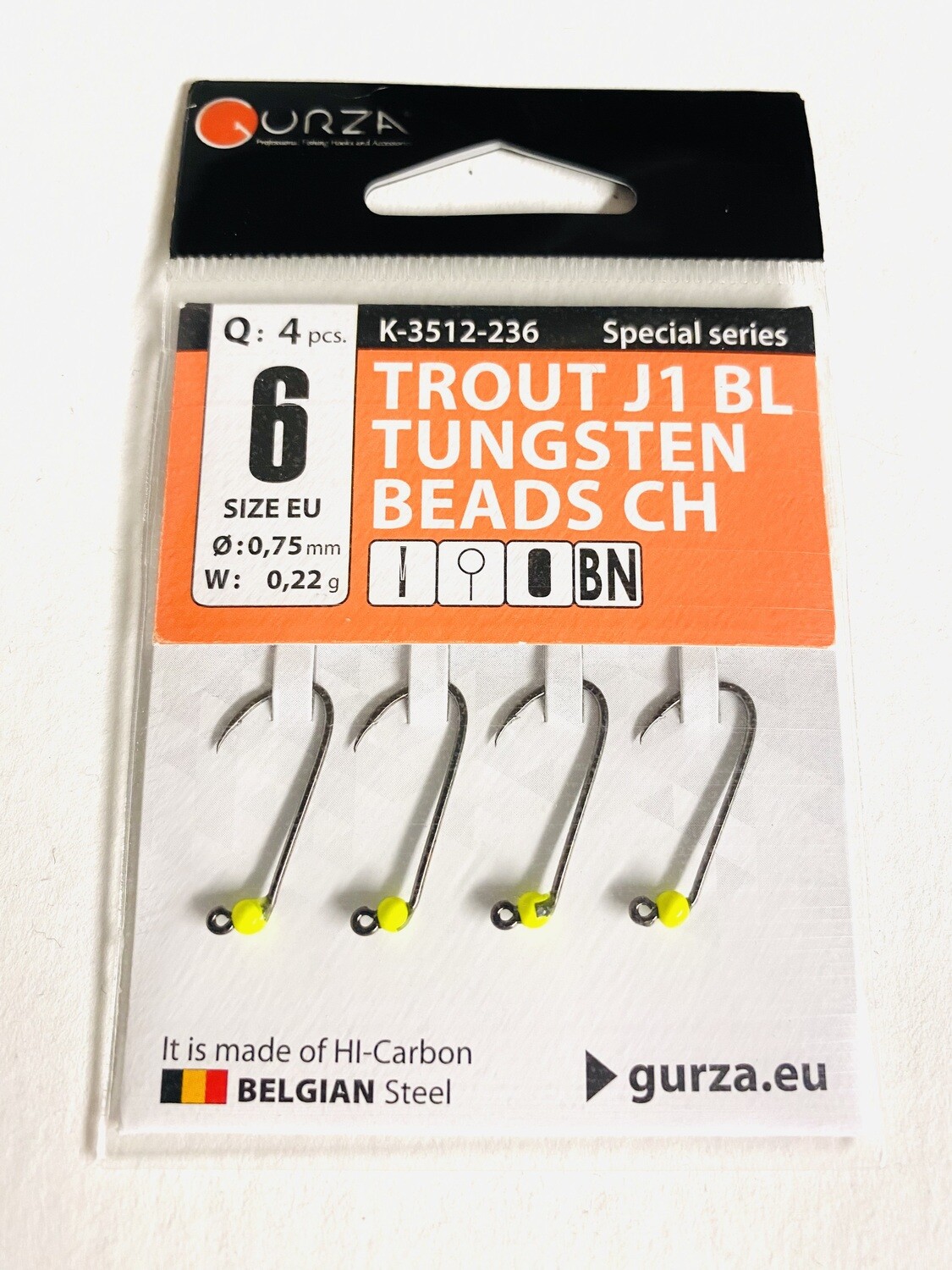 Gurza Trout Tungstenhaken #6 (yellow) 0,75mm / 0,22g