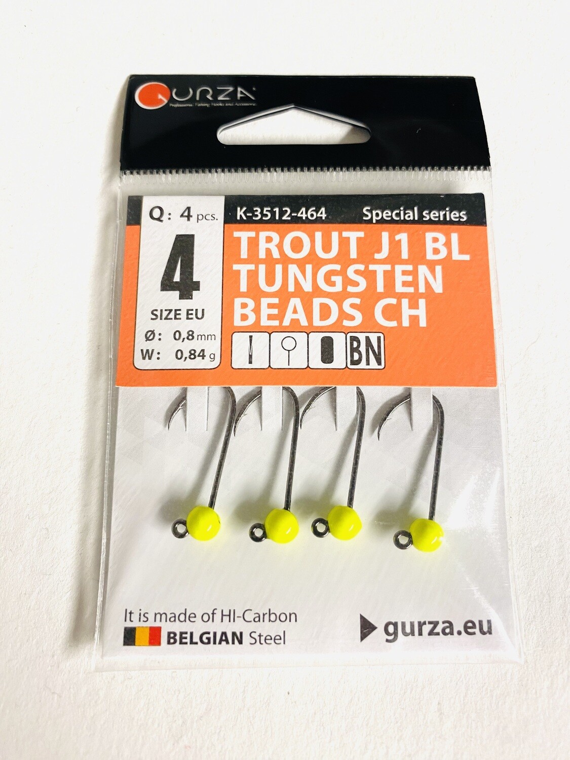 Gurza Trout Tungstenhaken #4 (yellow) 0,8mm / 0,84g