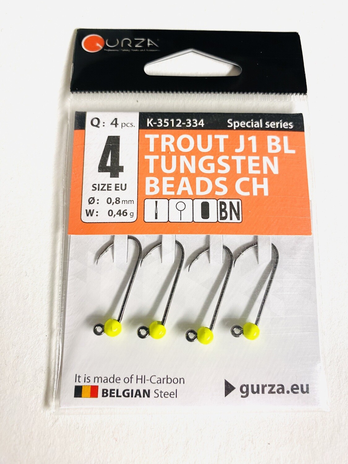 Gurza Trout Tungstenhaken #4 (yellow) 0,8mm / 0,46g