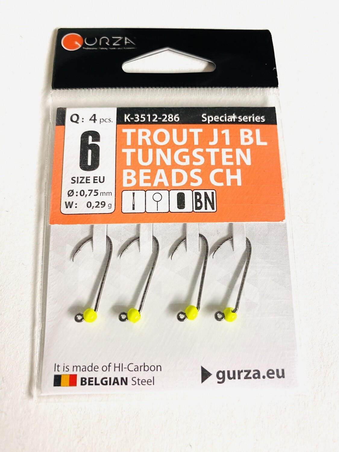 Gurza Trout Tungstenhaken #6 (yellow) 0,75mm / 0,29g