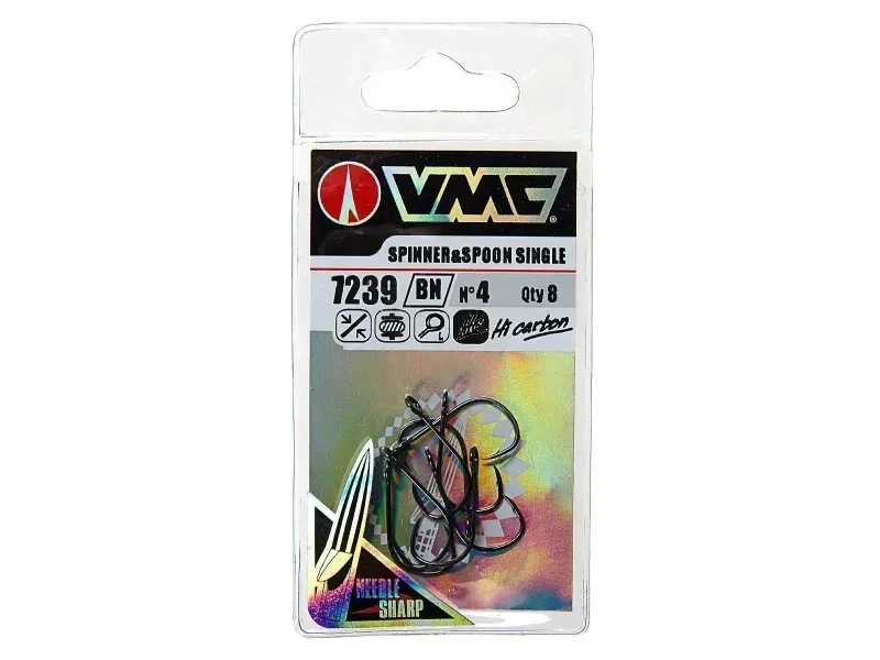 VMC Einzelhaken für Spinner & Spoons mit Widerhaken (7239) - Gr. 4