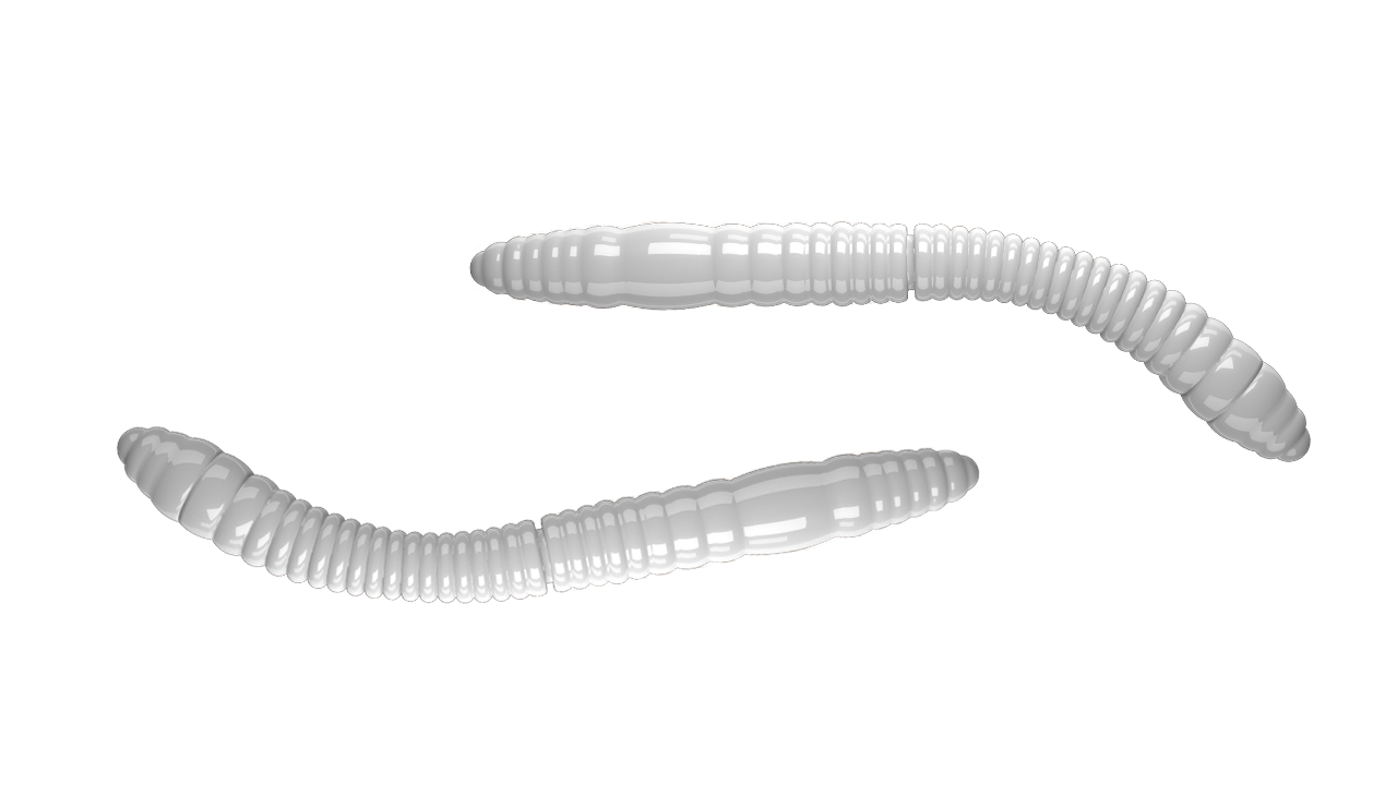 Fatty D Worm Tournament 001 White (55mm) Cheese