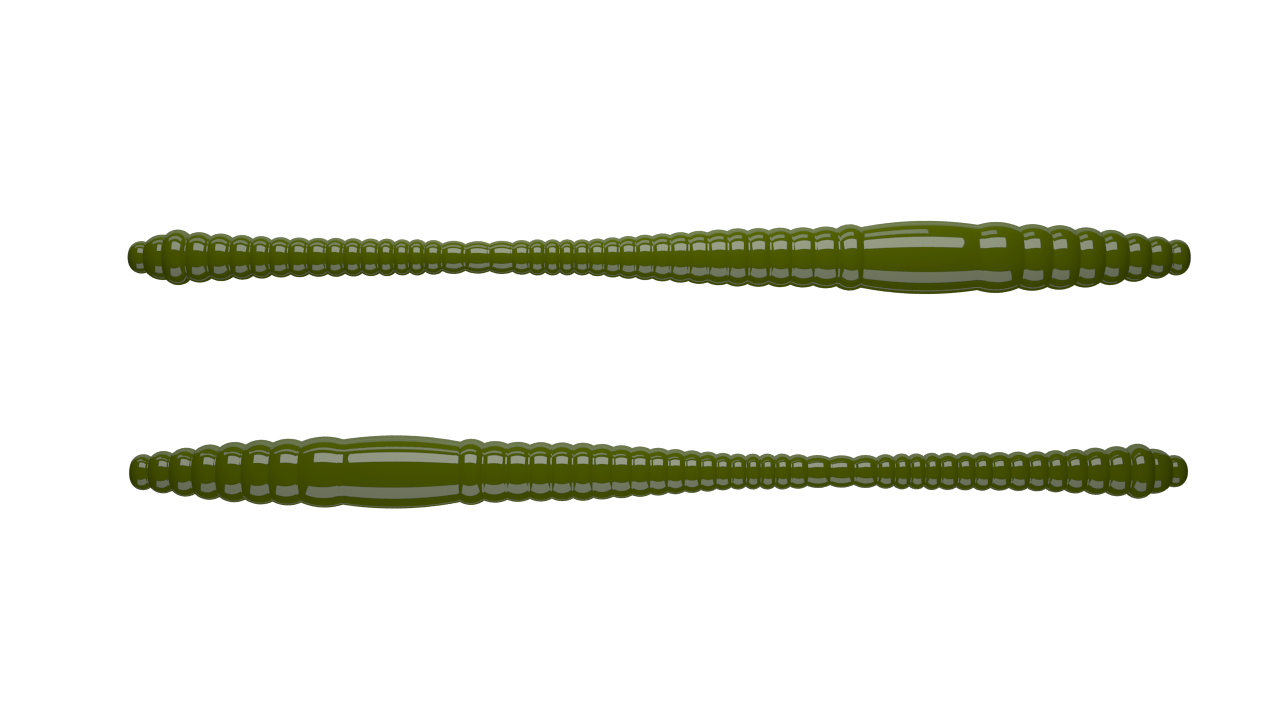 15 Stück Libra Lures Dying Worm 031 Olive in 70mm (Cheese)