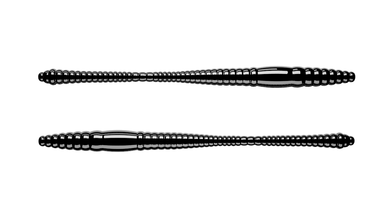 15 Stück Libra Lures Dying Worm 040 Black in 70mm (Cheese)