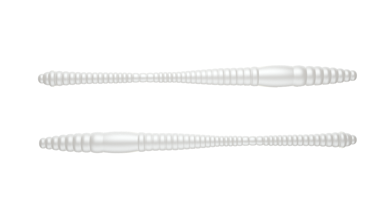 15 Stück Libra Lures Dying Worm 004 Silver Pearl in 70mm (Cheese)
