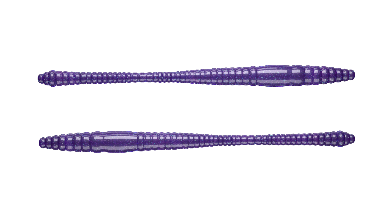 15 Stück Libra Lures Dying Worm 020 purple with Glitter in 70mm (Cheese)