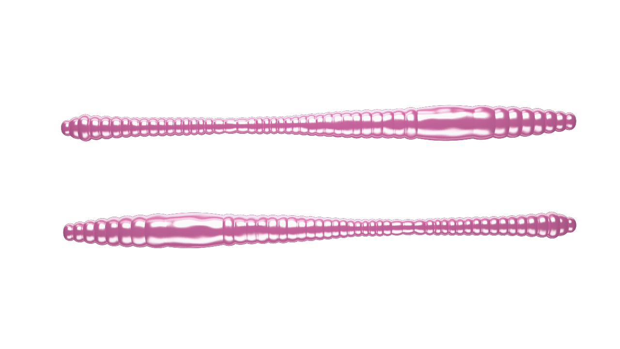 15 Stück Libra Lures Dying Worm 018 Pink Pearl in 70mm (Cheese)
