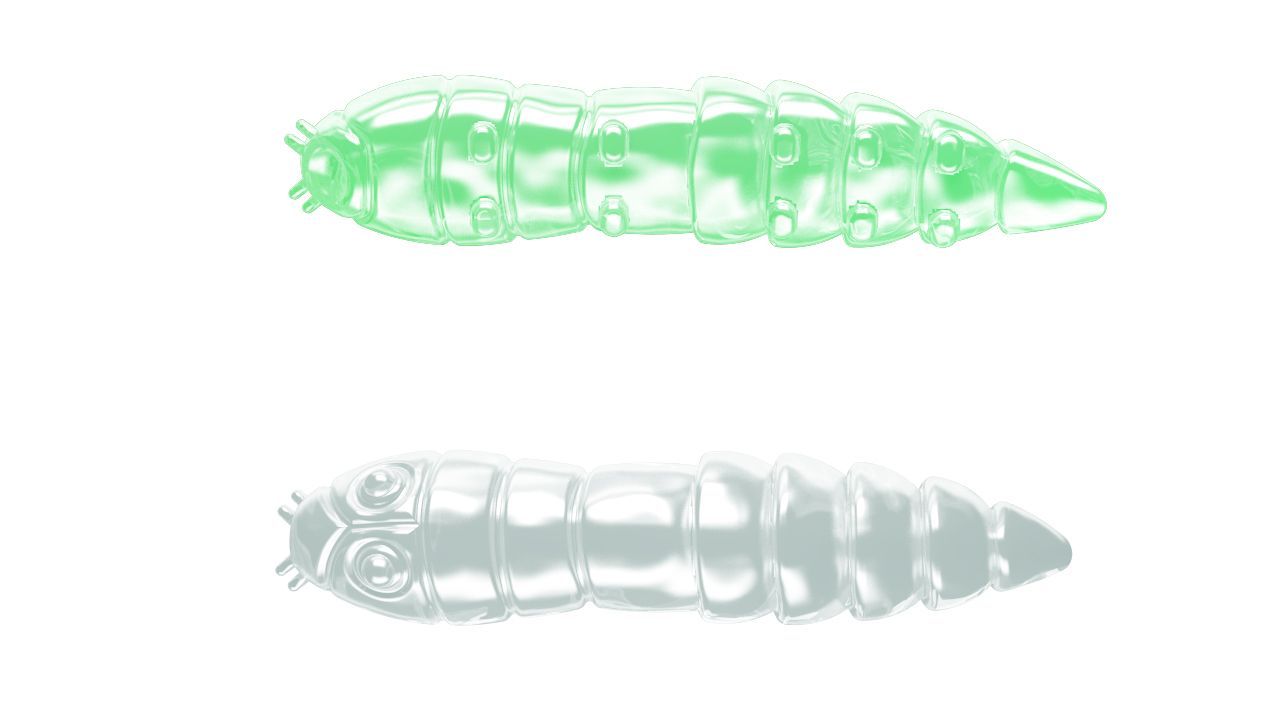 10 Stück Libra Lures Kukolka 000 Glow UV Green in 42mm (Cheese)