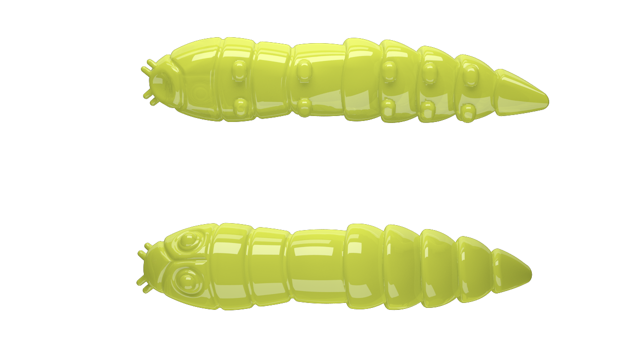 10 Stück Libra Lures Kukolka 006 Hot Yellow in 42mm (Cheese)