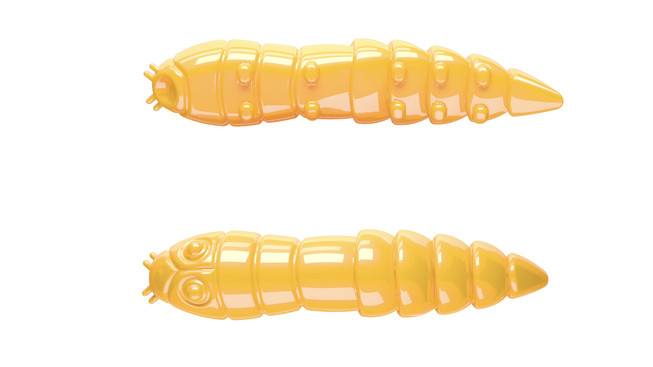 10 Stück Libra Lures Kukolka 008 Dark Yellow in 42mm (Cheese)