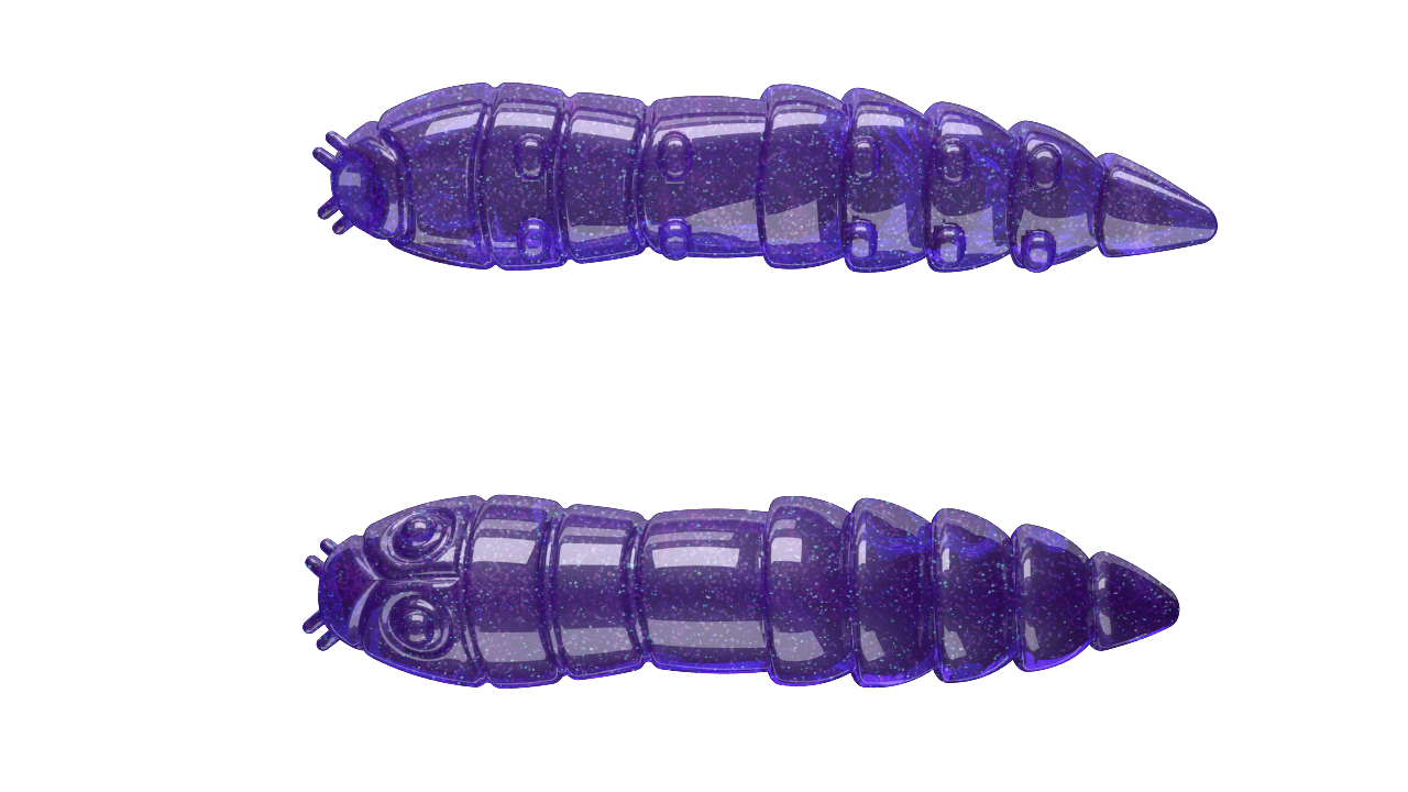 10 Stück Libra Lures Kukolka 020 Purple with Glitter in 42mm (Cheese)