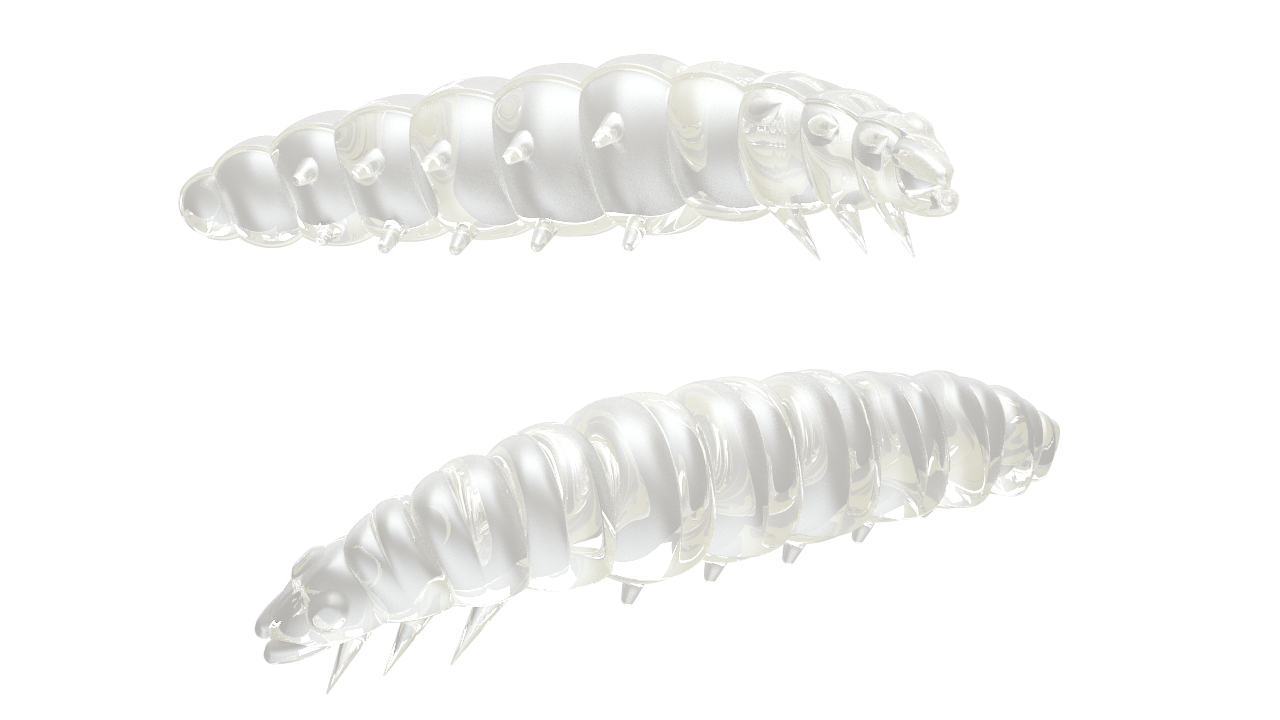 Libra Lures Larva 004  Silver Pearl / 45mm / 8 Stück / Geschmack Käse