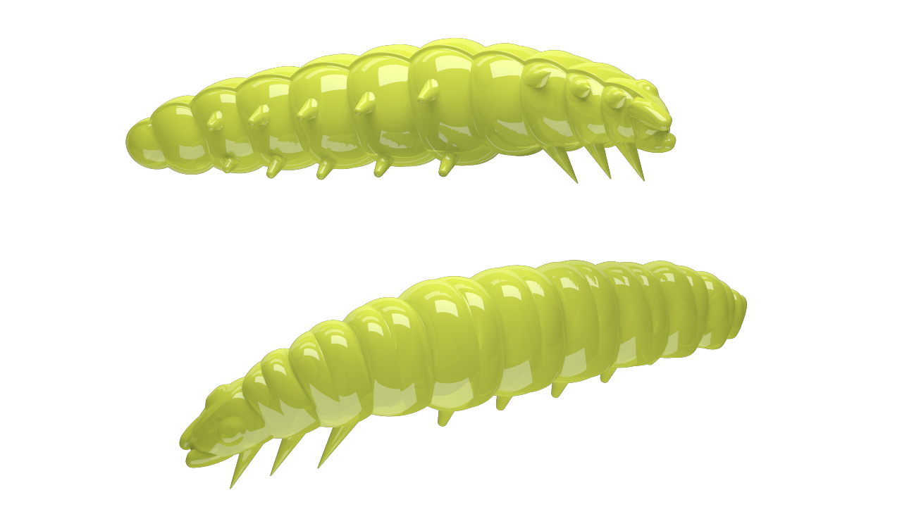 Libra Lures Larva 006 Hot Yellow / 45mm / 8 Stück / Geschmack Käse
