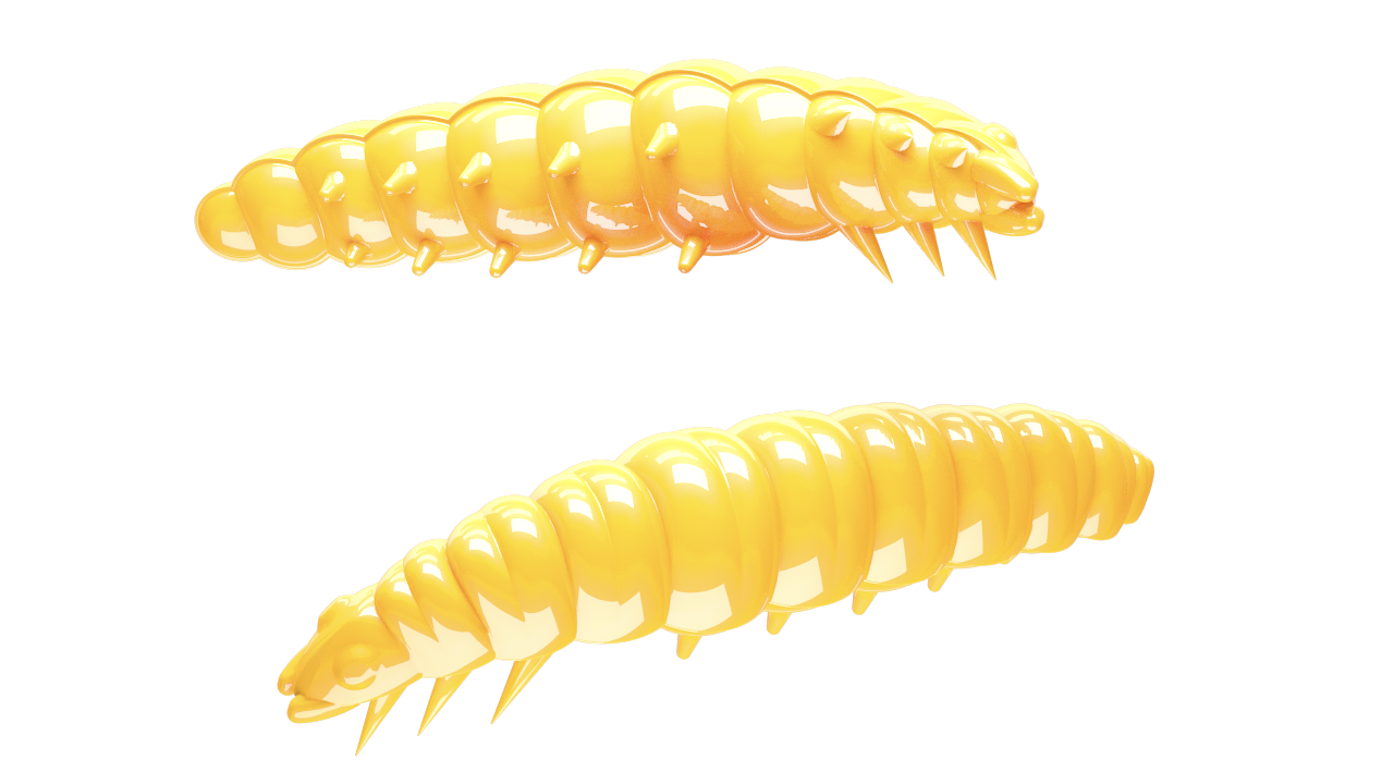 Libra Lures Larva 007 Yellow / 45mm / 8 Stück / Geschmack Käse