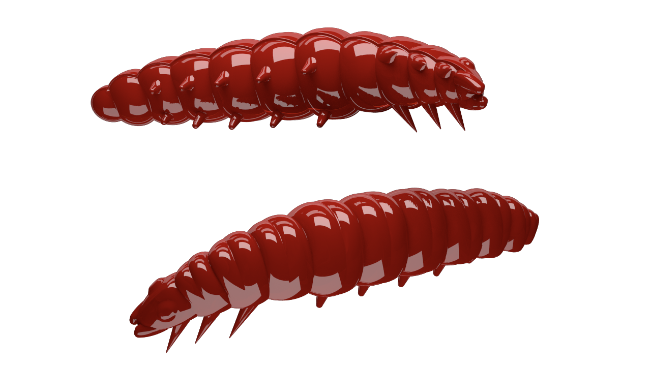 Libra Lures Larva 021 Red / 45mm / 8 Stück / Geschmack Käse