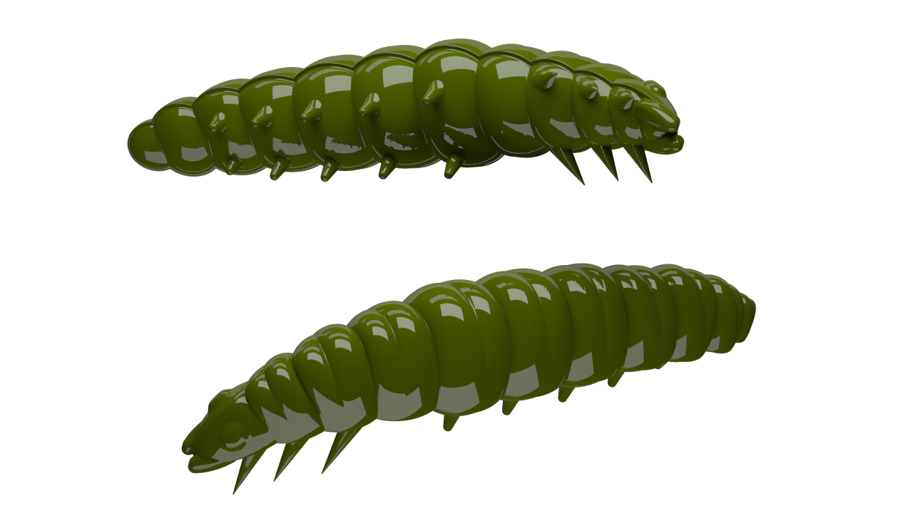 Libra Lures Larva 031 Olive / 45mm / 8 Stück / Geschmack Käse