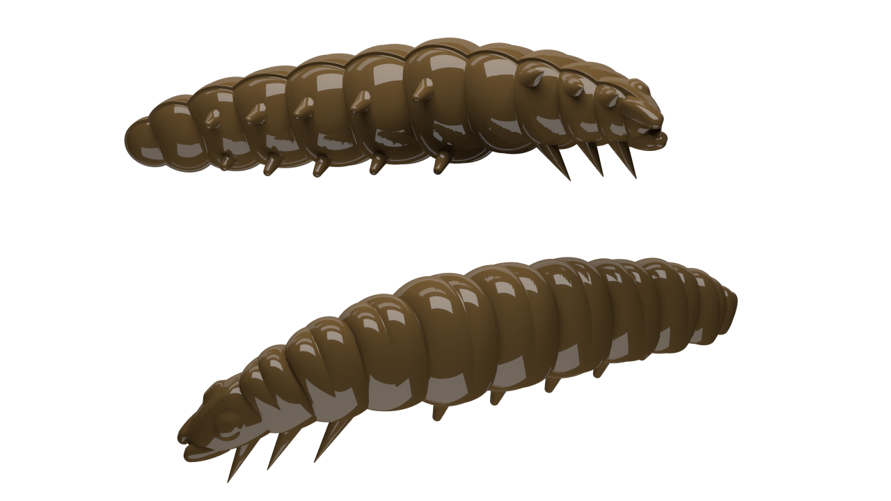 Libra Lures Larva 038 Brown / 45mm / 8 Stück / Geschmack Käse