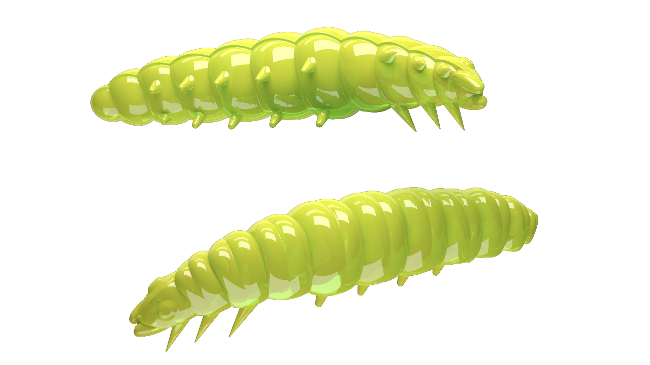 Libra Lures Larva 027 Apple Green / 45mm / 8 Stück / Geschmack Käse
