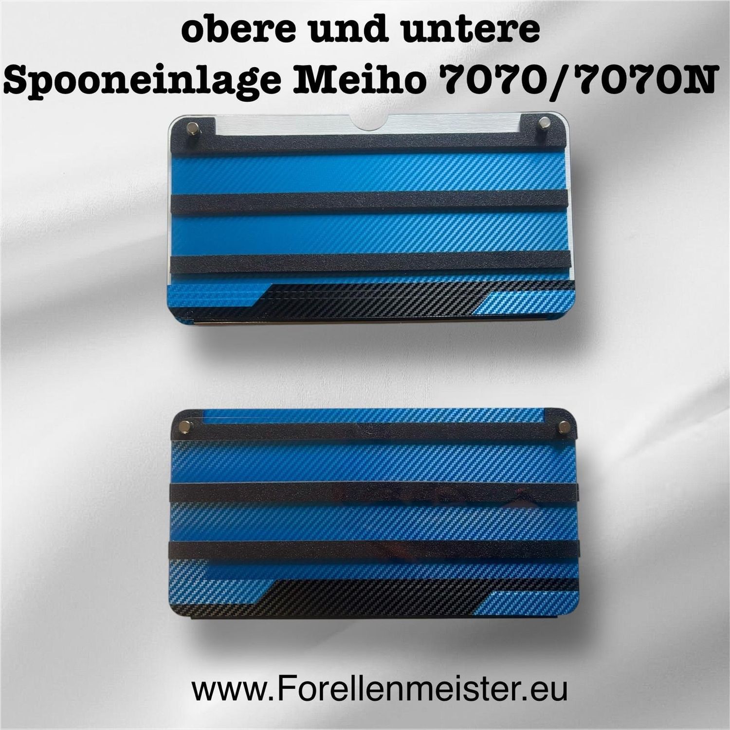Spooneinlagenset für oben und unten für originale Meiho7070 und 7070N passend zu blauen Rutenhaltern