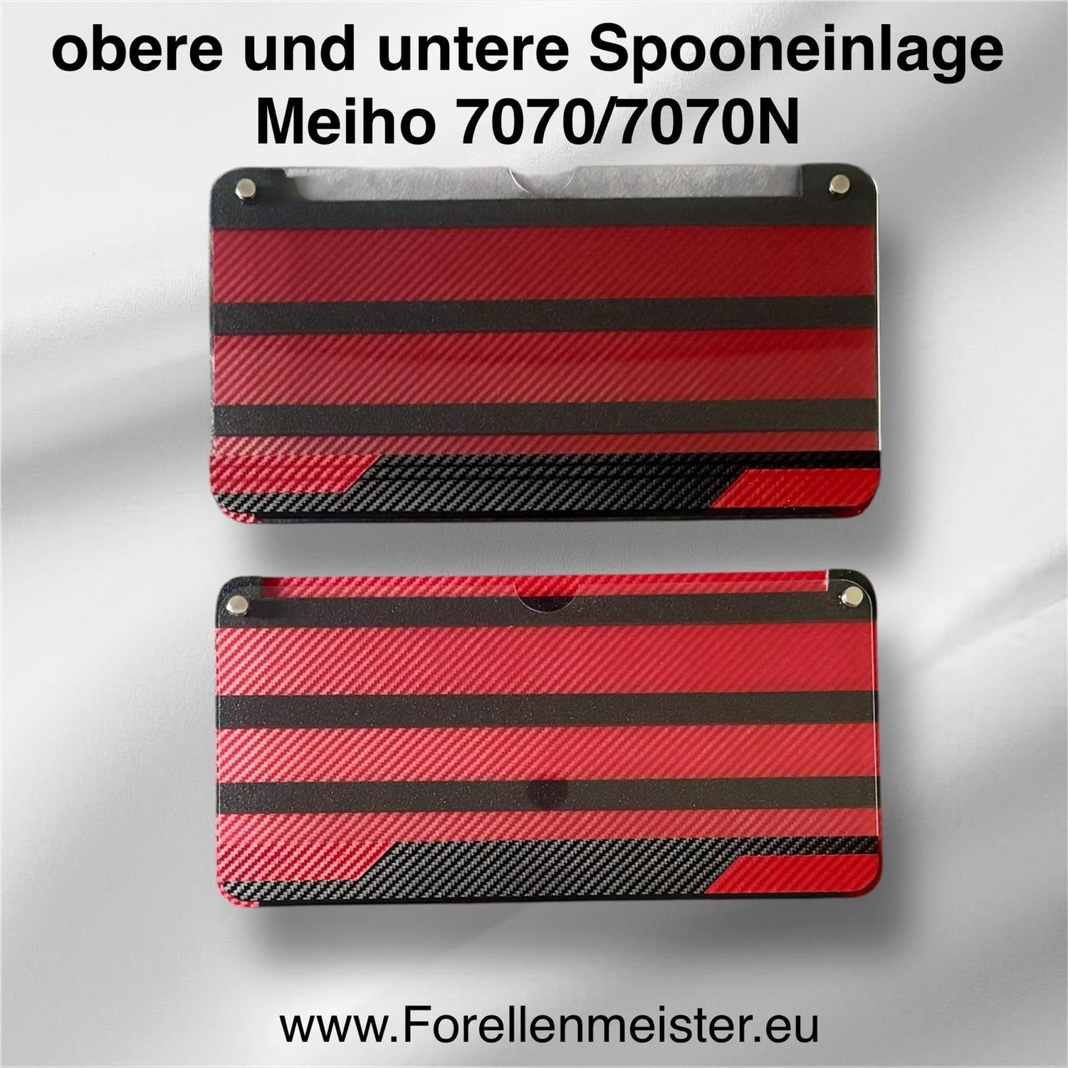 Spooneinlagenset für oben und unten für originale Meiho7070 und 7070N passend zu roten Rutenhaltern