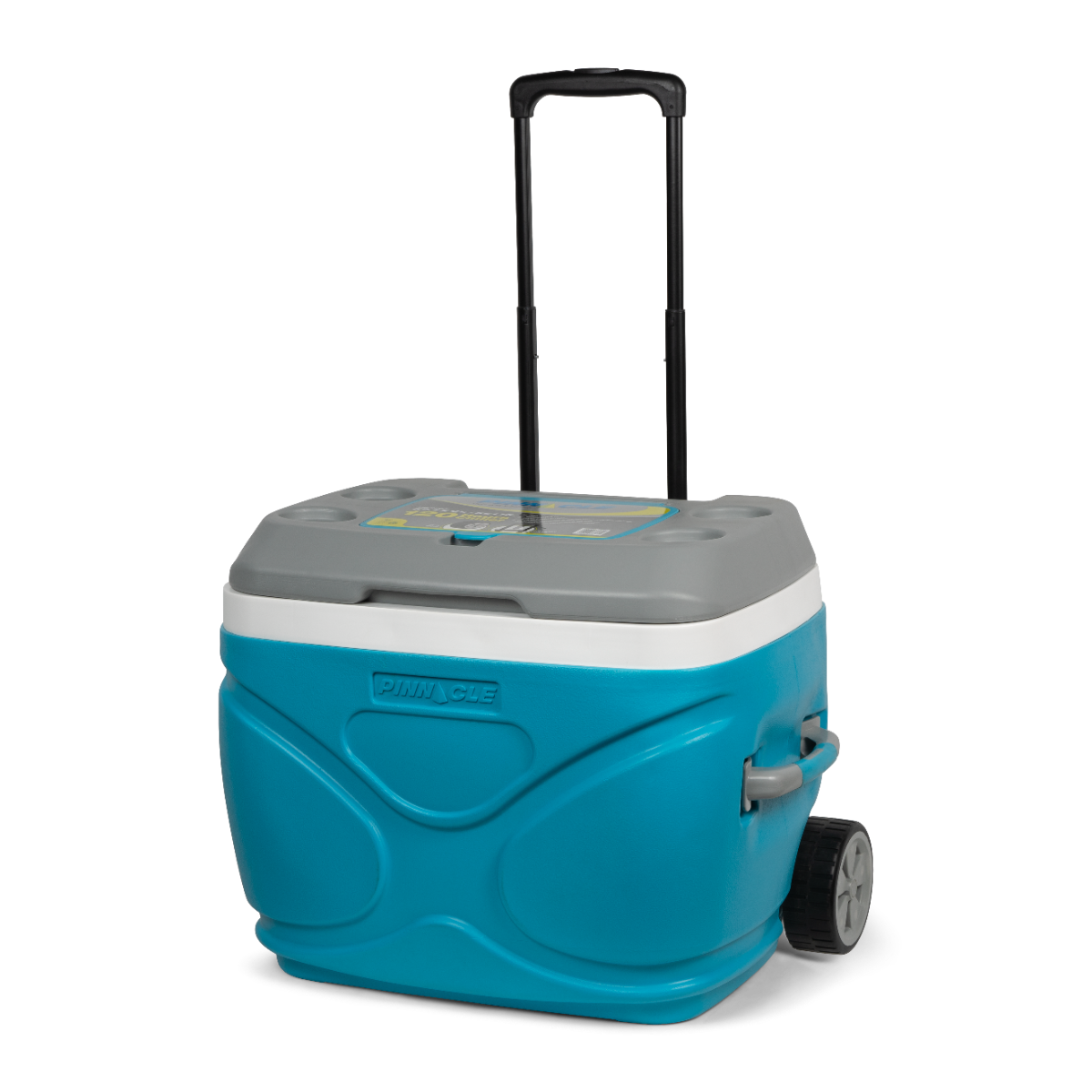 Pinnacle Prudence Roller (66 Liter)  XXL Kühlbox mit Rollen, stabilen Tragegriffen und kleinem Deckelfach für z.B. Angelschein, Geldbeutel und Handy