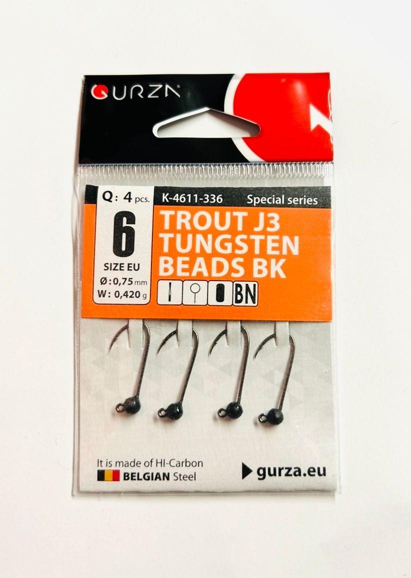 Gurza Trout J3 Tungstenhaken mit Widerhaken #6 (black) 0,75mm / 0,42g Gurza Trout J3 Tungstenhaken mit Widerhaken #6 (black) 0,75mm / 0,42g