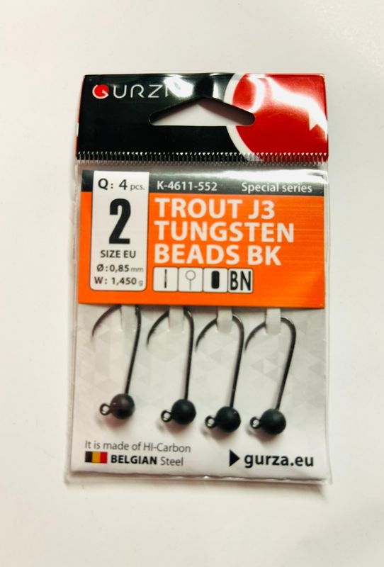 Gurza Trout J3 Tungstenhaken mit Widerhaken #2 (black) 0,85mm / 1,45g Gurza Trout J3 Tungstenhaken mit Widerhaken #2 (black) 0,85mm / 1,45g