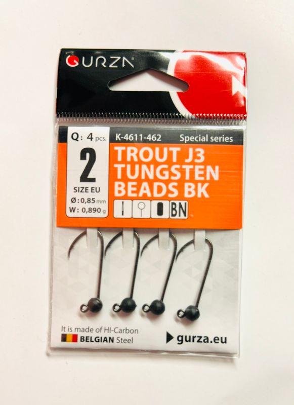 Gurza Trout J3 Tungstenhaken mit Widerhaken #2 (black) 0,85mm / 0,89g Gurza Trout J3 Tungstenhaken mit Widerhaken #2 (black) 0,85mm / 0,89g