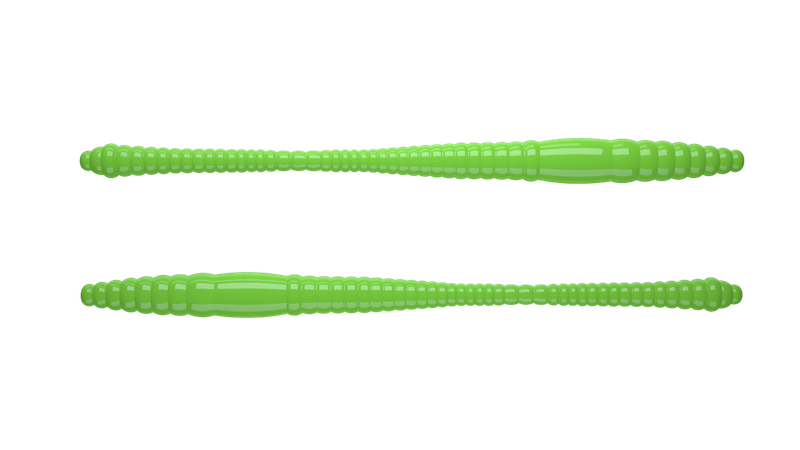 15 Stück Libra Lures Dying Worm 026 Hot Green in 70mm (Cheese) 15 Stück Libra Lures Dying Worm 026 Hot Green in 70mm (Cheese)