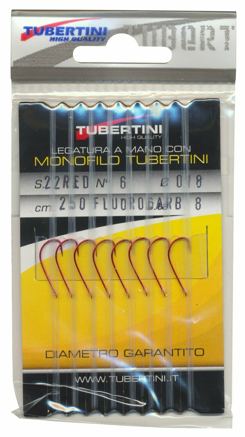 Haken S22 rot gebunden Gr.06 / 0.18 / 250cm